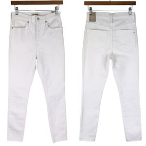 MADEWELL High-Rise Skinny White Jeans Raw Hem NWT